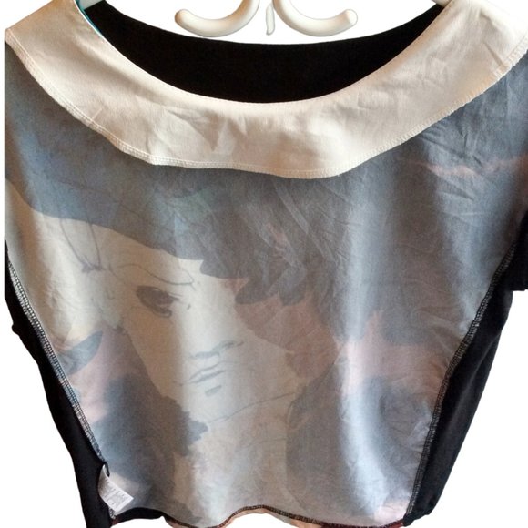 cleo Art Face Print Top S - Picture 4 of 6